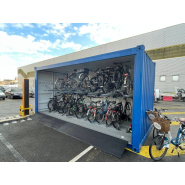 Abris vélos ouvert fabriqué à partir de containers maritimes - ESCALE_1