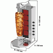 Grill Döner kebab électrique 5 brûleurs max 80 kg mobile - moteur en haut_1