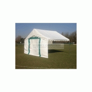 Tente de stockage fermée complète - structure fixe en acier - couverture unie - ancrage au sol avec platine - 4x5x3,37m - homologuée CTS7 - fabrication française_1