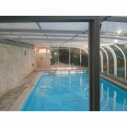 Abri piscine adossé / fixe / motorisé / en polycarbonate et aluminium