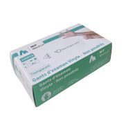 Boîte de 100 gants d'examen en vinyle non stériles - non poudrés - jetables - tailles S/M/L/XL - norme EN374/EN420/EN455/EN1186_1