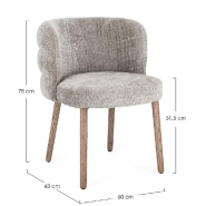 Fauteuil Ilma cendre/chêne 60 x 63 x 78 cm - Par 2_1