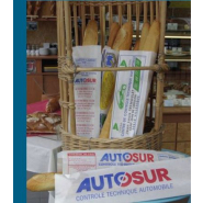 Sac publicitaire à pain écologique - Papier Kraft recyclé blanc lisse - Encres à l'eau certifiées - Contact alimentaire_1