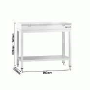Table inox de découpe avec plan blanc - Profondeur 700 mm | Ggm - 800_1