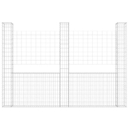 Vidaxl panier de gabion en forme de u avec 3 poteaux fer 260x20x200 cm 151290_1