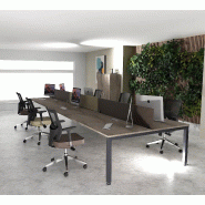 Bureau 6 personnes Tempo - Mobel linea - Anthracite, 420, Chêne grisé_0