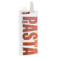 Etui pour couverts papier Fastfood + serviette intissée 8,5x19,5cm par 250_1