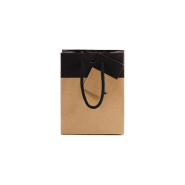 Sac luxe bicolore kraft /noir 11.4+6.4x14.6cm - par 20_1