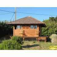 Chalet en bois à plain-pied - 18 m² - en kit - toit multipente - bois exotique Merbeau imputrescible - isolation RT2012_1