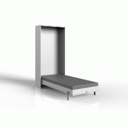 Lit escamotable VANIER blanc mat - couchage 90 x 200 cm avec sommier inclus et finition moderne_1