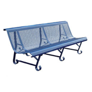 Banc métallique en tôle perforée à sceller au sol - NOVA - 200 cm - Coloris vert 6005_1