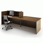 Banque d'accueil Z2 noyer avec accès bas - Officity - 206, Beige, Droite, Noyer Canaletto_1