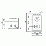 Cuisinière électrique - 4,6 kW - 2 plaques rondes  - Mario 700 | GGM -EHK473E_1