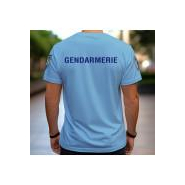 Tee shirt gendarmerie bleu cooldry anti humidite maille piquee - Militaires, Gendarmerie, Police et Sécurité_1