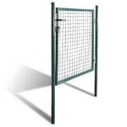 Vidaxl portail de clôture à porte simple acier enduit de poudre 142030_1