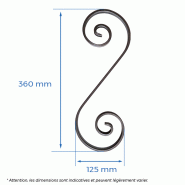 Volute H.360 x L.125mm - plat 12 x 6mm_1