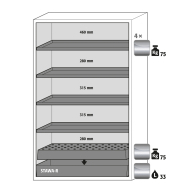 Armoire de sécurité S-CLASSIC-90 modèle S90.196.120 - Réf 30115-001-33721 - Type 90 avec portes battantes et certification NF EN 14470-1_1