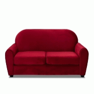 Canapé fixe Club 2 places - design vintage anglais en velours rouge - fabrication italienne_1