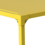 Table GILKIT structure et plateau 2mm en métal jaune 120x60x65 cm_1