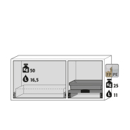 Armoire de sécurité combinée K-UB-90 modèle K90.060.140.050.UB.ST - Réf 30370-001-35364 - Stockage mixte produits chimiques inflammables et corrosifs_1