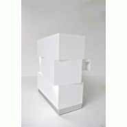 Borne d'accueil lumineuse Zen - MDD - Blanc, Avec tiroir_2
