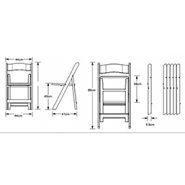 Chaise pliante en bois de hêtre - COCKTAIL - avec galette amovible en vinyle blanc_1