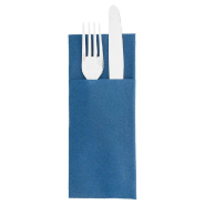 Serviette-étui pour couverts intissé bleu marine 40x40cm - par 700_1