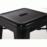 Tabourets hauts en acier galvanisé Bistro noirs (lot de 4) | Bolero - DL881_1