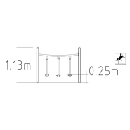 Passerelle pour parcours d'aventure UniMini - 8055437 - Hags - Poteaux en acier et spécifications pour enfants de 3 à 12 ans_1