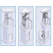 Monte-charge non autoporteur Type 500.15/44F - CMC Monte Charges - Charge 500 kg - Pylône acier galvanisé, moteur en haut_1