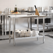 Vidaxl table de travail de cuisine 110x55x85 cm acier inoxydable 376465_1