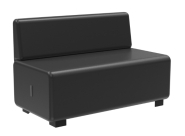 Canapé 2 places - Coloris variés - Structure en bois - Revêtement tissu 100% Polyester Normé OEKO TEX - Anti feu - Recyclable à 100%_1