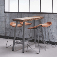 Tabouret de bar design vintage VPE4 - structure en acier et assise en cuir vintage_1