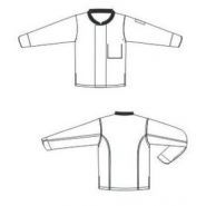 16BGN - Veste de cuisine gris/noir - fermeture double boutonnage - polyester coton 65/35_1