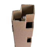Caisse 1 bouteille avec calage brune 11.2x11.2x36cm - par 5 - fabrication française, kraft brun double cannelure_1