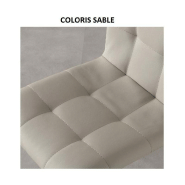 Chaise AERA - Polyuréthane sable - Piètement pivotant métal laqué blanc - Design contemporain_1
