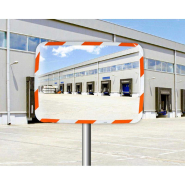 Miroir routier contour rouge et blanc Ecomir - Référence 654 - Vision à 90°_1