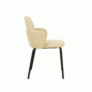 Paddy - Chaise empilable en tissu beige_1