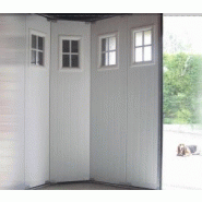 Porte de garage sectionnelle / motorisée / ouverture latérale / en panneau sandwich / avec portillon et hublot / isolation thermique / étanche à l'air_1