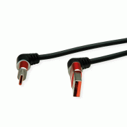ROLINE Câble USB 2.0, C-A, M/M, rotation à 360°, rouge/noir, 2 m_1