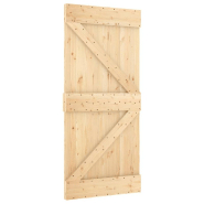 Vidaxl porte coulissante et kit de quincaillerie 95x210 cm pin massif 3202985_1