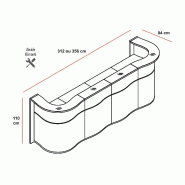 Comptoir d'accueil 3 postes Wave - MDD - Avocat mat, 356_1