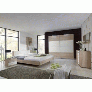 Lit design EVA - Couchage 140 x 190 cm - Chêne clair rechampis blanc - Style contemporain_1