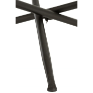 Table basse ronde SHON - plateau en verre, bois marron, piétement métal noir - dimensions L100 x H40 x P100 cm_1