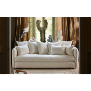 Canapé 5 places Faro 225 cm - Home Spirit - Style baroque, velours et coussins en plumes_1