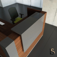 Grande banque d'accueil lumineuse 2 places TERA - MDD - Noyer_1