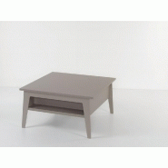 Table basse relevable BRIGHTON gris taupe 80x80 cm - Design moderne avec plateau en bois stratifié_1