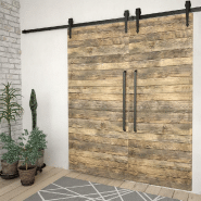 Vidaxl kits de fixation pour porte coulissante 2 pcs 200 cm acier noir 3059839_1