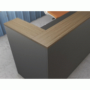 Banque d'accueil Delta First bicolore 2 personnes - Mobel Linea - 284, Anthracite / chêne veiné_1