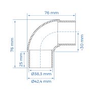 Coude inox 90° angle arrondi - Ø42,4 mm_1